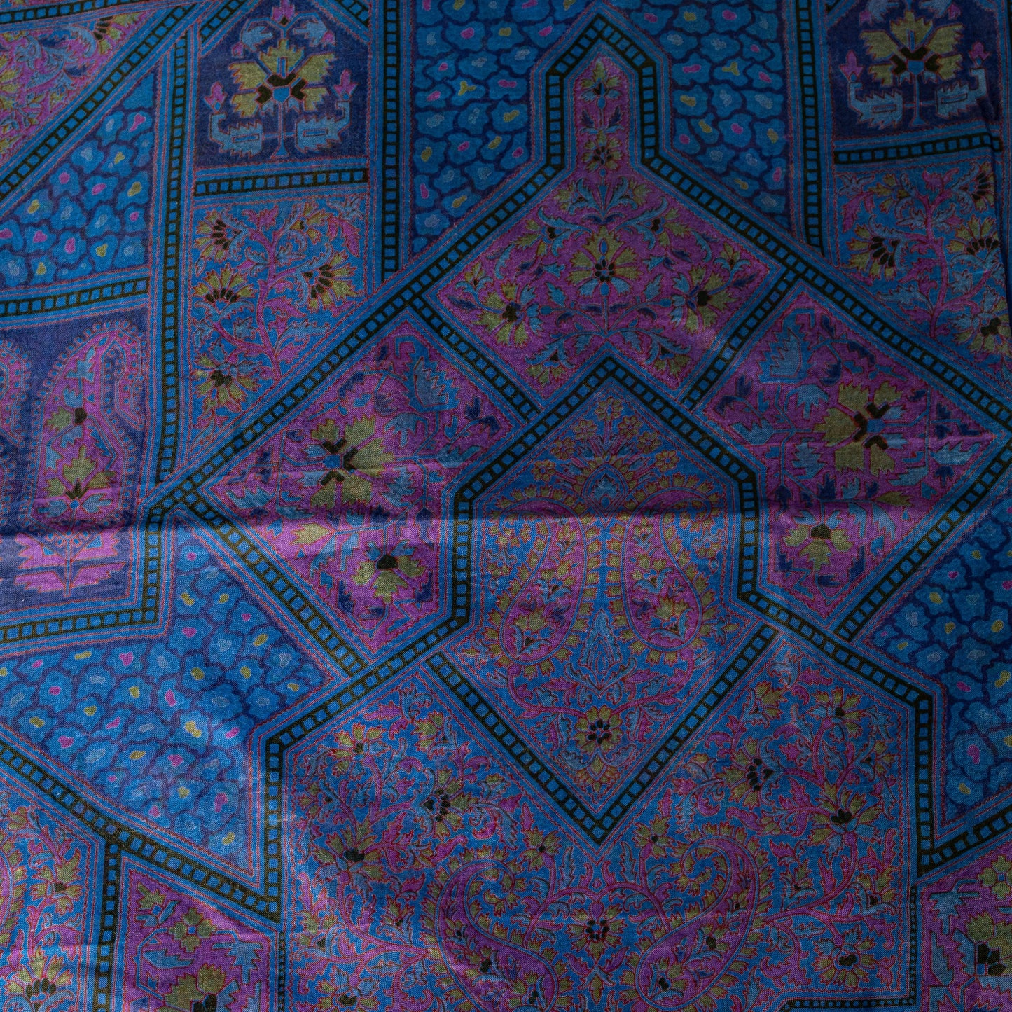 Sanskriti Vintage Blue Sari Soft Pure Silk Floral Print Zari Border Saree 6+Yd