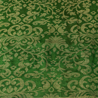 Sanskriti Vintage Red-Green Sari Soft Pure Silk Floral Print & Woven Saree 5.5Yd