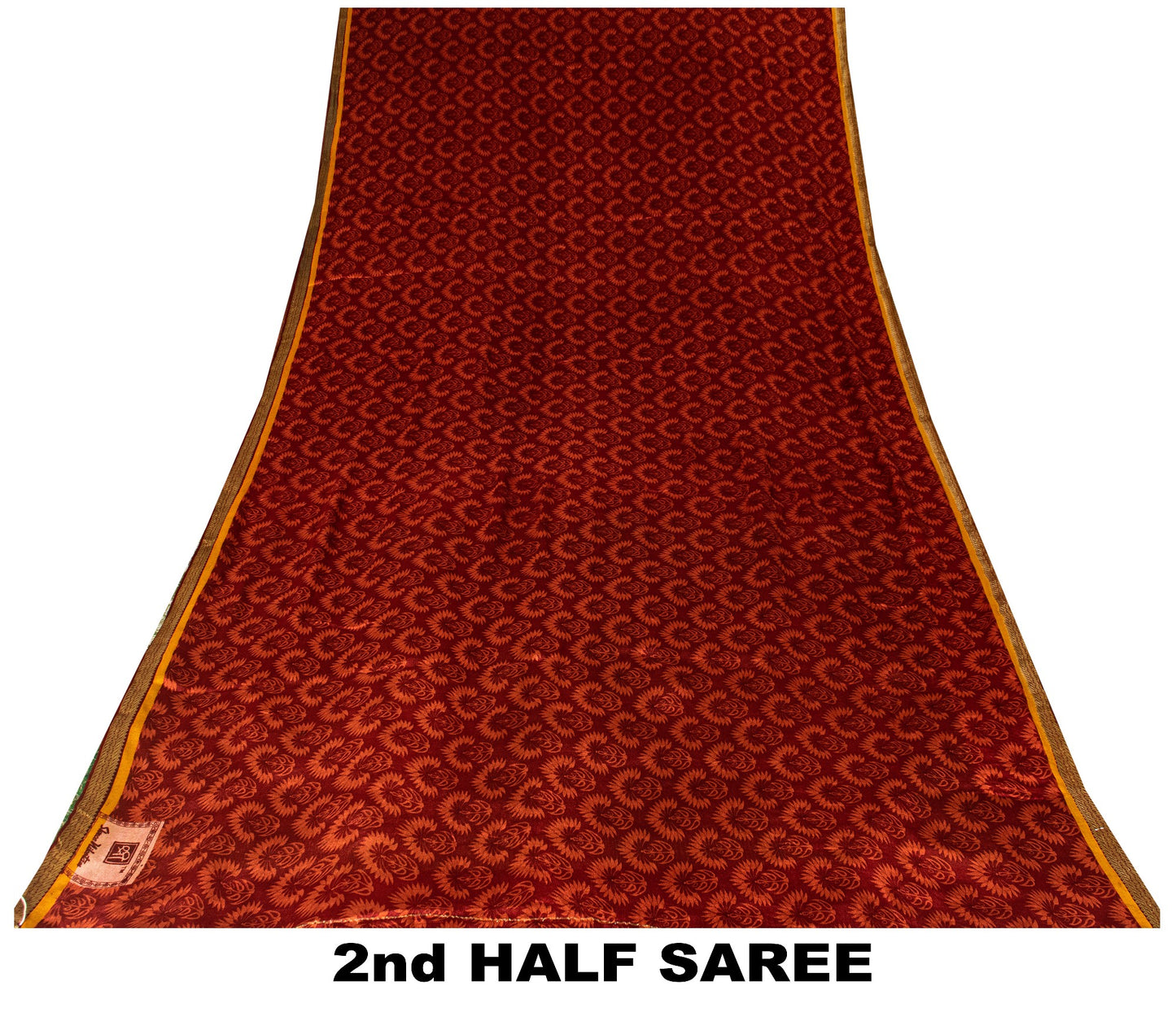 Sanskriti Vintage Red-Green Sari Soft Pure Silk Floral Print & Woven Saree 5.5Yd