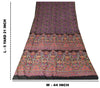 Sanskriti Vintage Purple Sari Soft Pure Silk Paisley Print Saree 5.5Yard Fabric