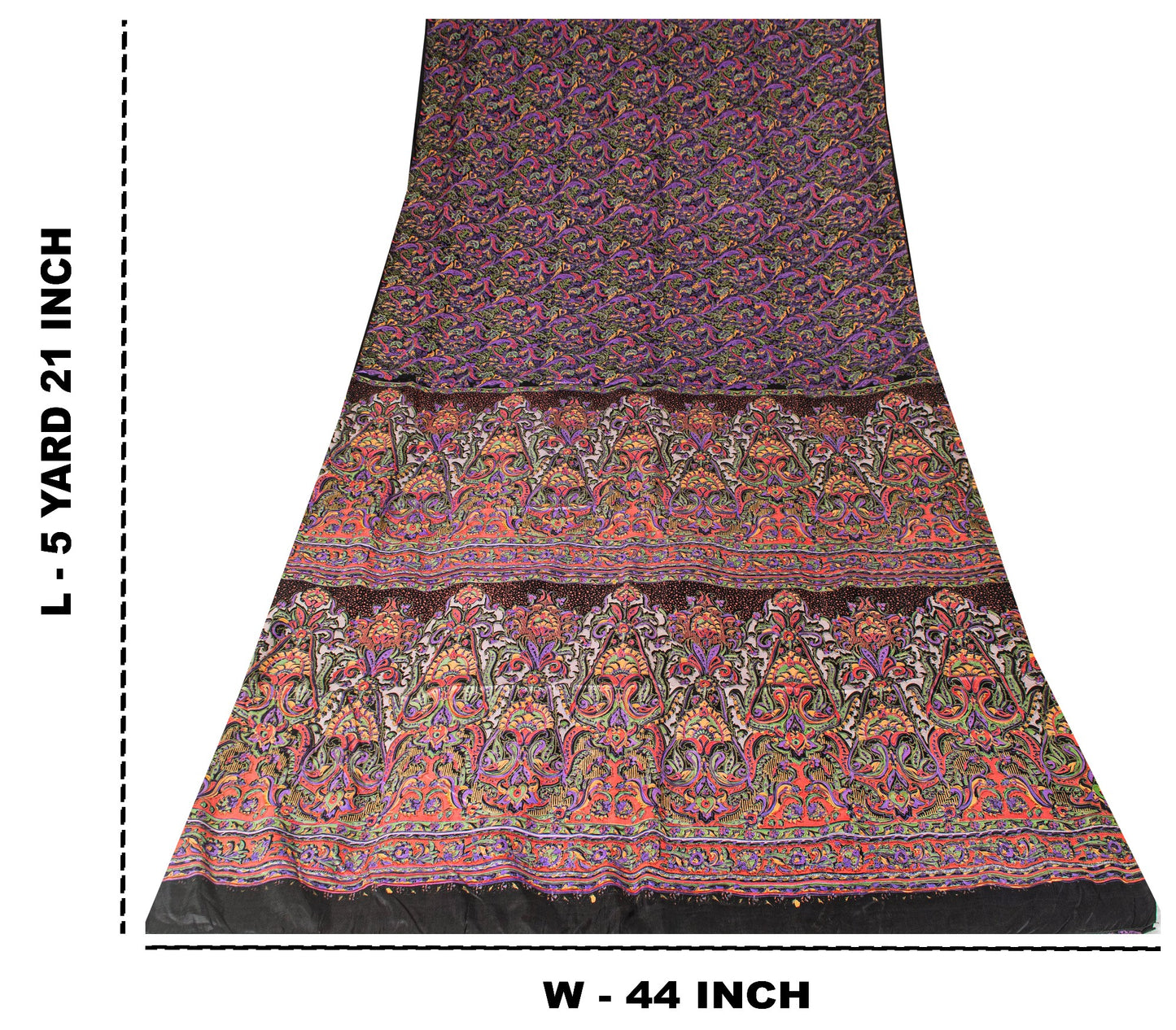 Sanskriti Vintage Purple Sari Soft Pure Silk Paisley Print Saree 5.5Yard Fabric