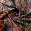 Sanskriti Vintage Purple Sari Soft Pure Silk Paisley Print Saree 5.5Yard Fabric