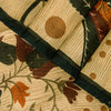 Sanskriti Vintage Beige Sari Soft Pure Silk Floral Print Saree 6+Yd Craft Fabric