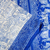 Sanskriti Vintage Royal Blue-White Pure Soft Silk Saree Geometric Print 5+Yd