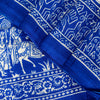 Sanskriti Vintage Royal Blue-White Pure Soft Silk Saree Geometric Print 5+Yd