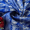 Sanskriti Vintage Royal Blue-White Pure Soft Silk Saree Geometric Print 5+Yd