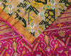 Sanskriti Vintage Pink Sari Soft Pure Silk Ikat Patola Print Gujrat Saree 5.5Yd