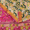 Sanskriti Vintage Pink Sari Soft Pure Silk Ikat Patola Print Gujrat Saree 5.5Yd
