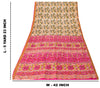Sanskriti Vintage Pink Sari Soft Pure Silk Ikat Patola Print Gujrat Saree 5.5Yd