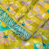 Sanskriti Vintage Yellow-Blue Sari Soft Pure Silk Floral Printed Saree 5.5Yard