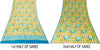 Sanskriti Vintage Yellow-Blue Sari Soft Pure Silk Floral Printed Saree 5.5Yard
