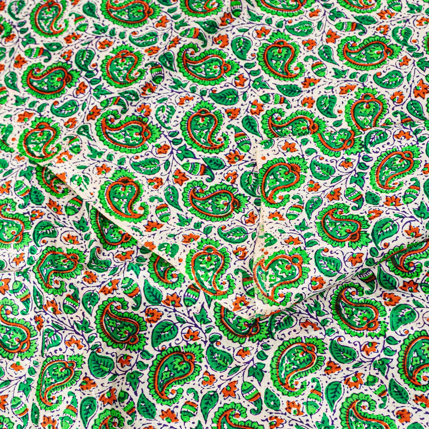 Sanskriti Vintage Green Sari Soft Pure Silk Sanganeri Handblock Print Saree 5.5Y