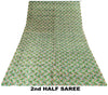 Sanskriti Vintage Green Sari Soft Pure Silk Sanganeri Handblock Print Saree 5.5Y