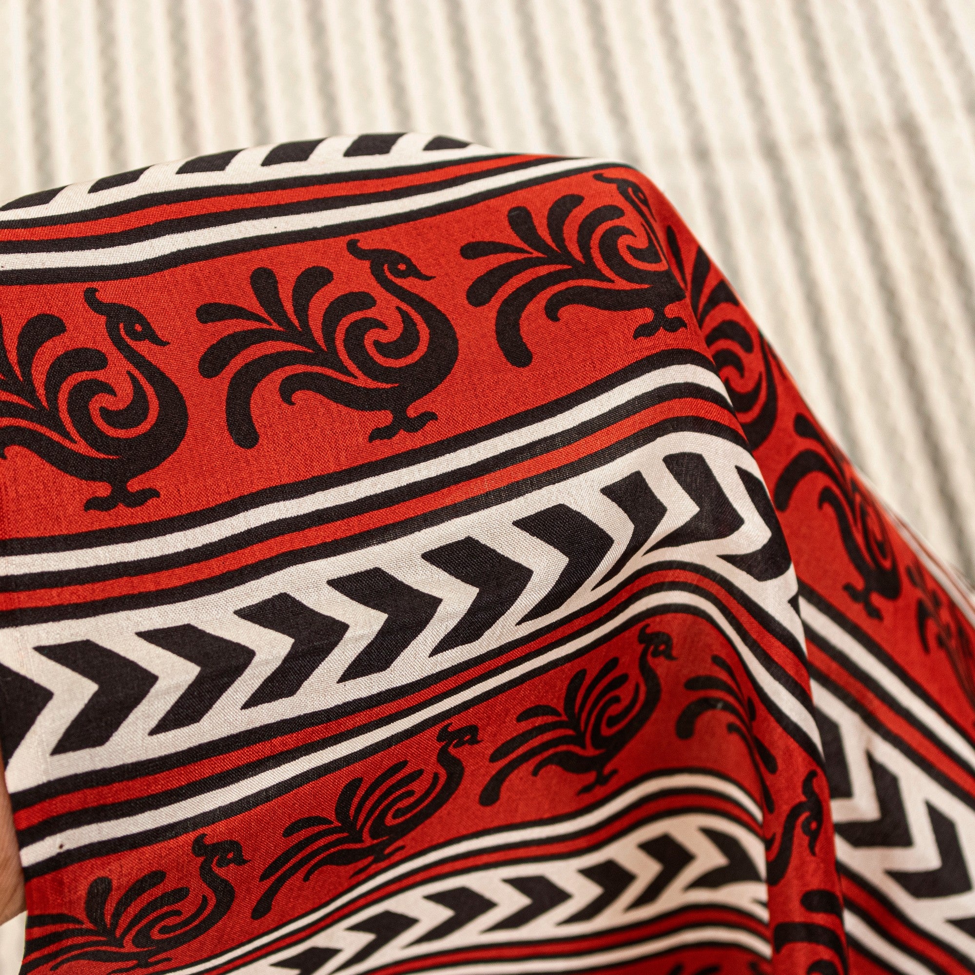 Sanskriti Vintage White-Red Sari Soft Pure Silk Leheria-Digital Print Saree 5.5Y