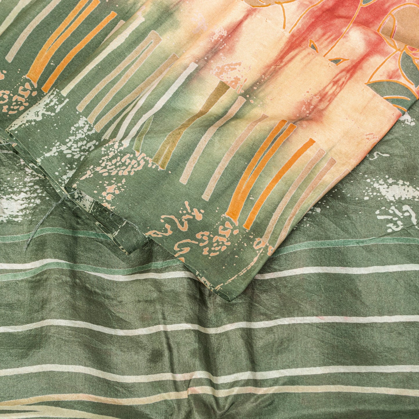 Sanskriti Vintage Sari Pink Soft Pure Silk Tie-Dye & Digital Print Saree 5.5Yard
