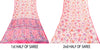 Sanskriti Vintage Sari Soft Pink Pure Chiffon Botonical Digital Print Saree 5.5Y