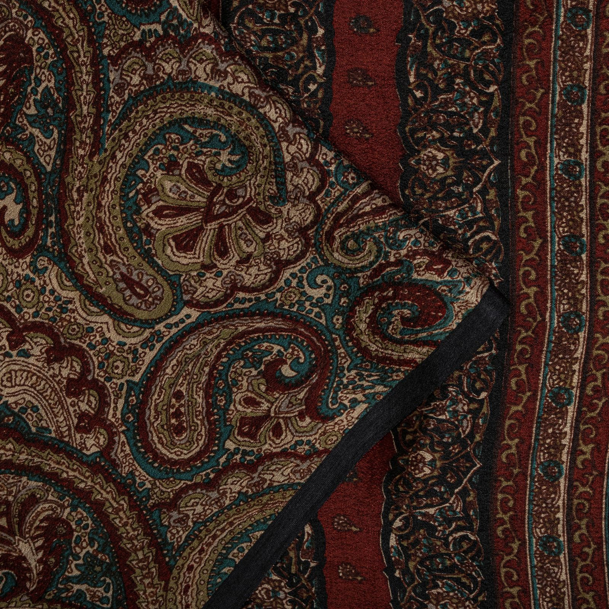 Sanskriti Vintage Brown Pure Silk Saree Paisley Printed Craft Fabric Sari 6+Yard