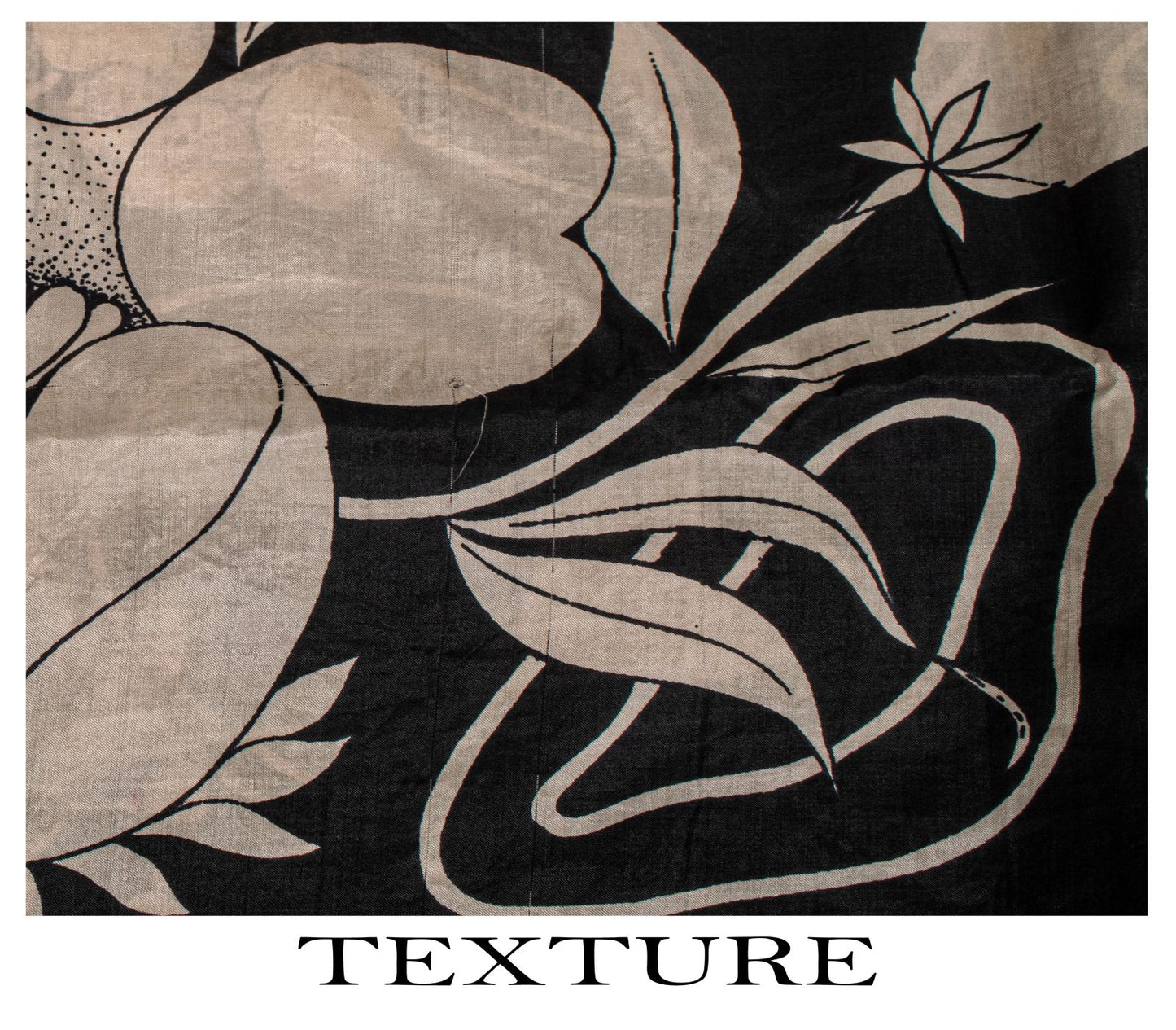 Sanskriti Vintage Black Pure Silk Saree Floral Print Sari 6.5 Yard Fabric Craft