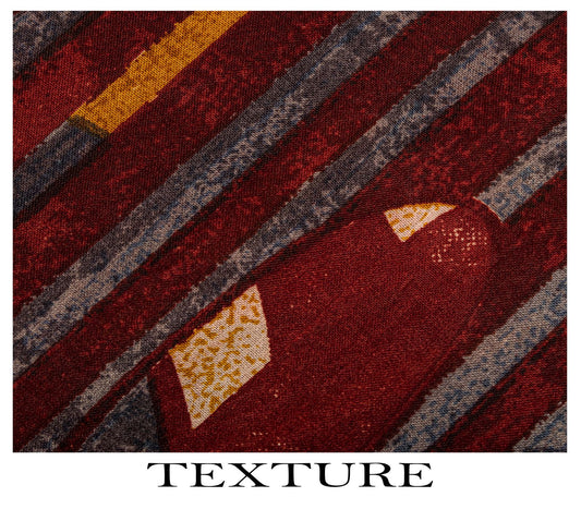Sanskriti Vintage Saree Maroon Soft Pure Silk Abstract Print Sari 5.5+Yd Fabric
