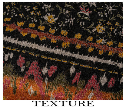 Sanskriti Vintage Saree Black Soft Pure Silk Floral Printed Sari 5.5+Yd Fabric