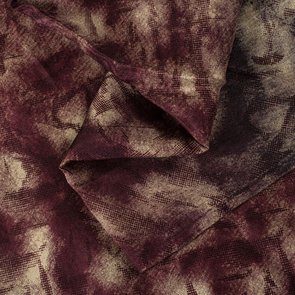 Sanskriti Vintage Brown Pure Silk Saree Abstract Floral Print Fabric Sari 5+Yard