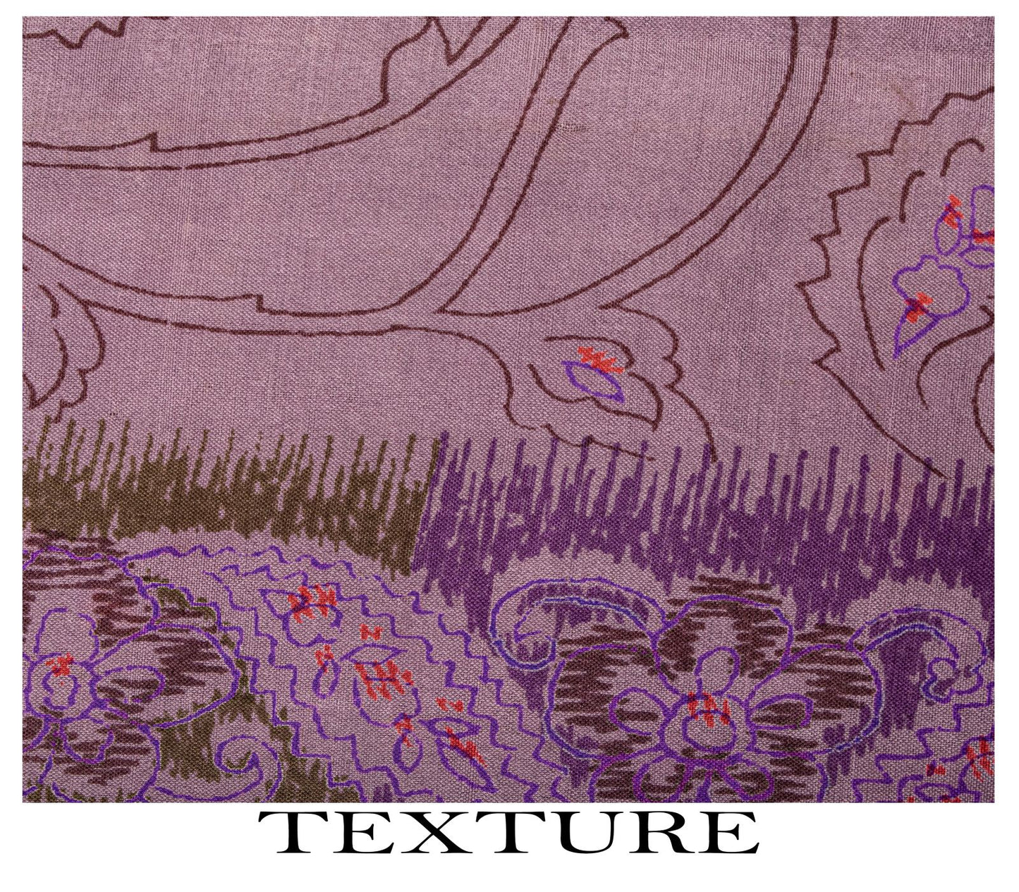 Sanskriti Vintage Saree Purple Soft 100% Pure Silk Floral Print Sari 6+Yd Fabric