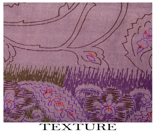 Sanskriti Vintage Saree Purple Soft 100% Pure Silk Floral Print Sari 6+Yd Fabric