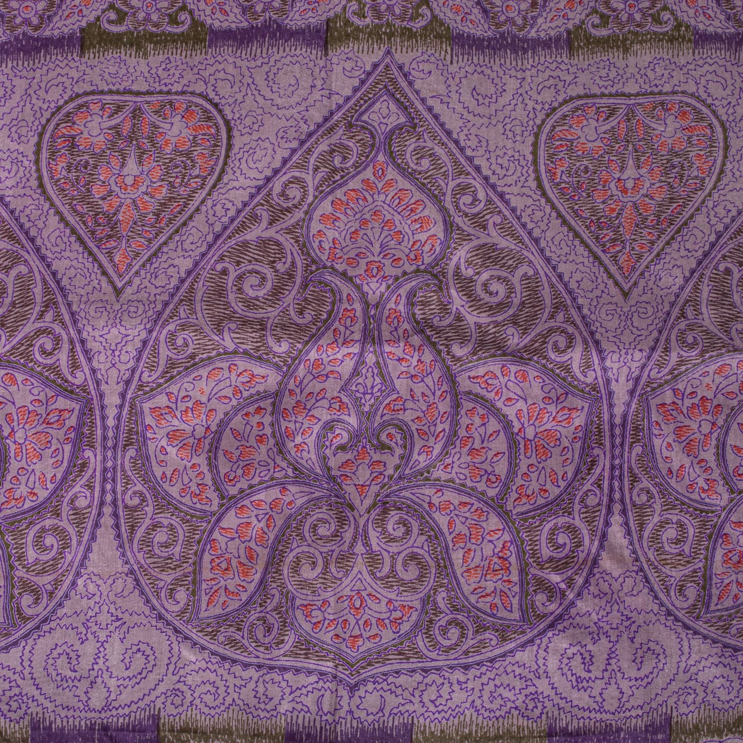Sanskriti Vintage Saree Purple Soft 100% Pure Silk Floral Print Sari 6+Yd Fabric