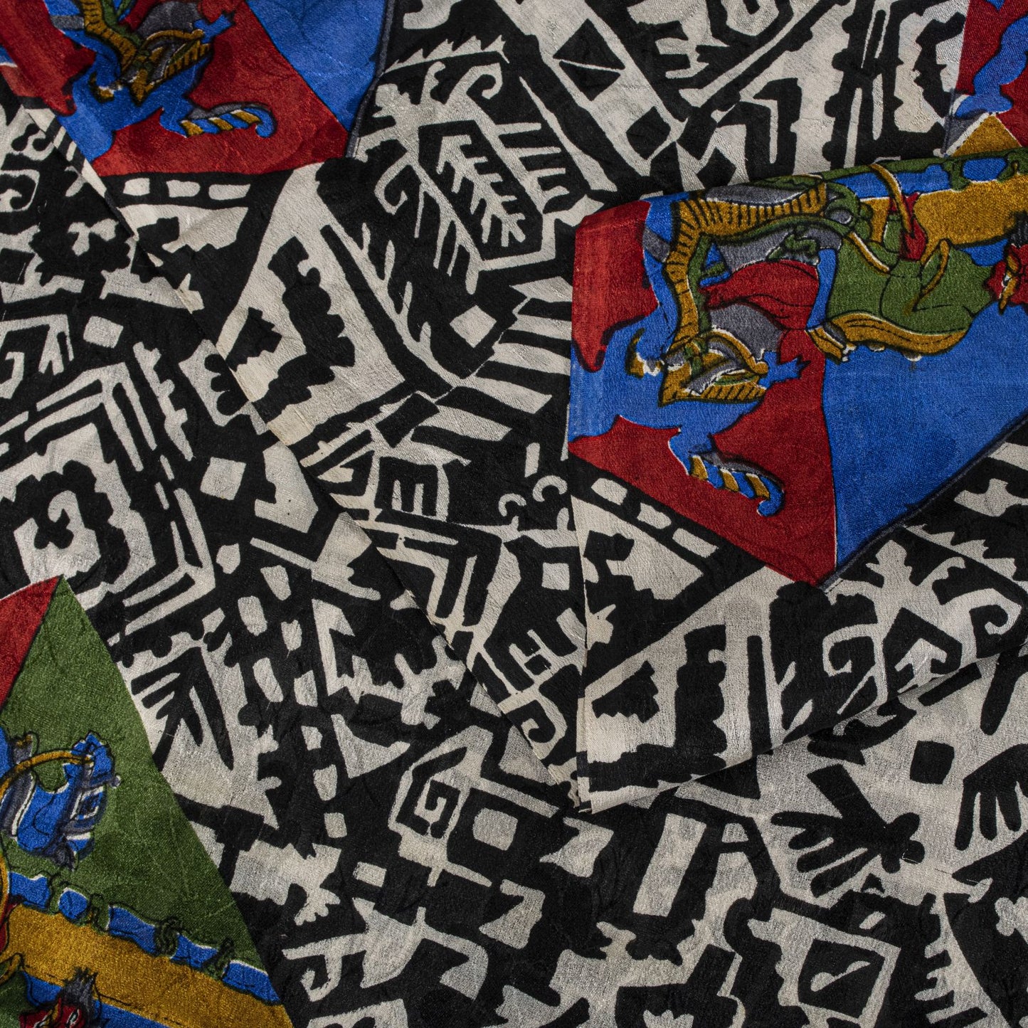 Sanskriti Vintage Saree Black-White Soft 100% Pure Silk Printed Sari 6+Yd Fabric