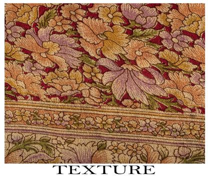 Sanskriti Vintage Saree Pink Soft 100% Pure Silk Floral Print Sari 6+Yd Fabric