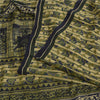Sanskriti Vintage Cream Sarees Pure Crepe Abstract Print Sari 5+yd Craft Fabric