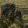 Sanskriti Vintage Cream Sarees Pure Crepe Abstract Print Sari 5+yd Craft Fabric