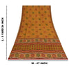 Sanskriti Vintage Saffron Sarees 100% Pure Crepe Silk Printed Fabric Craft Sari