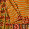 Sanskriti Vintage Saffron Sarees 100% Pure Crepe Silk Printed Fabric Craft Sari