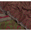 Sanskriti Vintage Sarees Purple/Green Sari Pure Crepe Silk Printed Craft Fabric