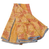 Sanskriti Vintage Red & Brown Sari Pure Crepe Printed Sarees 5YD Craft Fabric