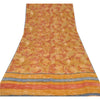 Sanskriti Vintage Red & Brown Sari Pure Crepe Printed Sarees 5YD Craft Fabric