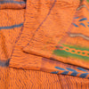 Sanskriti Vintage Orange Leheria Saree Pure Crepe Abstract Print Mukesh5 Yd Sari