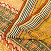 Sanskriti Vintage Sarees Mustard Pure Crepe Silk Printed Sari Craft Sustainable Fabric