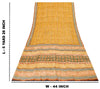 Sanskriti Vintage Sarees Mustard Pure Crepe Silk Printed Sari Craft Sustainable Fabric