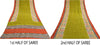 Sanskriti Vintage Green Sarees 100% Pure Crepe Silk Printed Sari Craft Sustainable Fabric