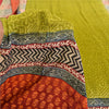 Sanskriti Vintage Green Sarees 100% Pure Crepe Silk Printed Sari Craft Sustainable Fabric