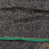 Sanskriti Vintage Saree Black Pure Crepe Silk Floral Print Sari 5YD Craft Fabric