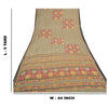 Sanskriti Vintage Cream Indian Sarees Art Silk Printed Sari Craft Sewing Fabric