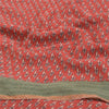 Sanskriti Vintage Red Indian Sarees Pure Crepe Printed Sari 5+yd Craft Fabric