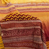 Sanskriti Vintage Mustard Sarees 100% Pure Crepe Silk Printed Sari Craft Sustainable Fabric