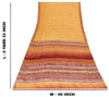 Sanskriti Vintage Mustard Sarees 100% Pure Crepe Silk Printed Sari Craft Sustainable Fabric