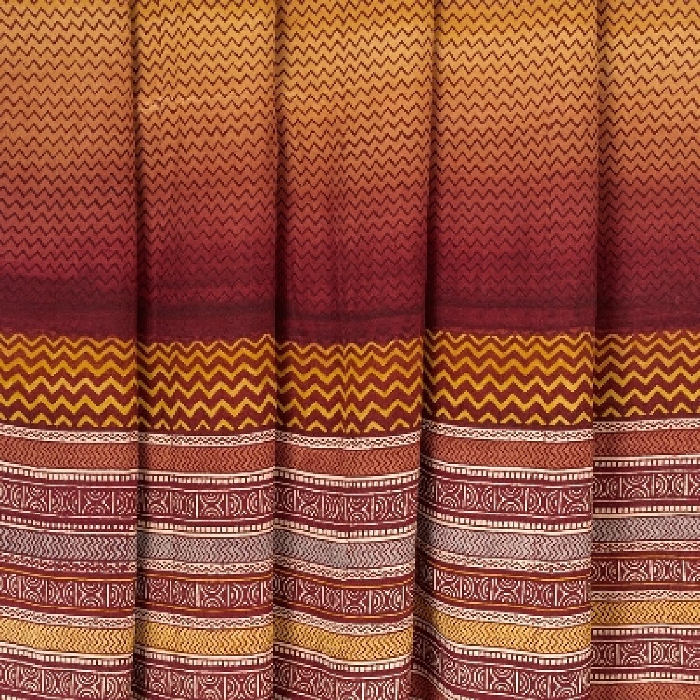 Sanskriti Vintage Mustard Sarees 100% Pure Crepe Silk Printed Sari Craft Sustainable Fabric