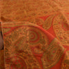 Sanskriti Vintage Indian Sari 100% Pure Silk Sarees Orange Printed Sarees Fabric