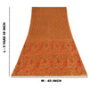 Sanskriti Vintage Indian Sari 100% Pure Silk Sarees Orange Printed Sarees Fabric